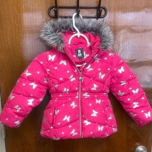 Rothschild Pink Butterfly Puffer Coat